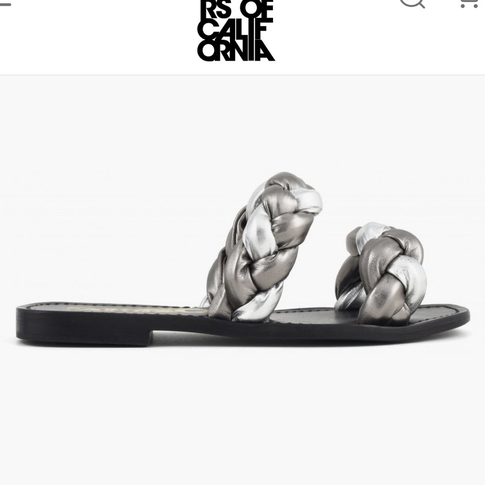 COLORS OF CALIFORNIA Braided silver and black leather Sandal 8.5 - Picture 5 of 5